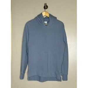 John Elliott Villain Hoodie Blue French Terry Side Zip Sweatshirt Made in USA